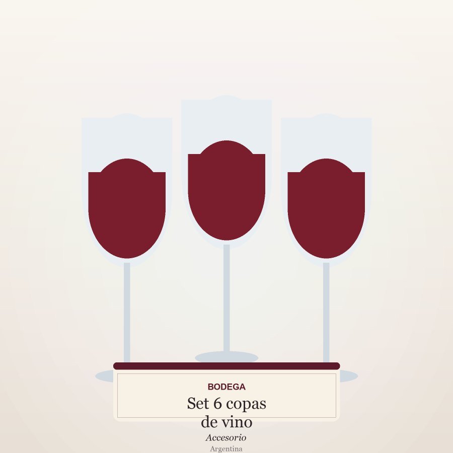 Set 6 copas de vino